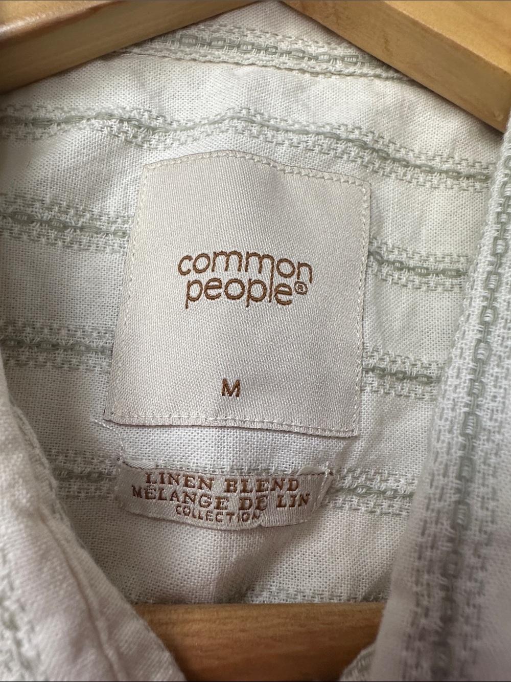 Common People Men's Short-Sleeve Striped Button-Down Shirt in Off-White - Picture 6 of 8